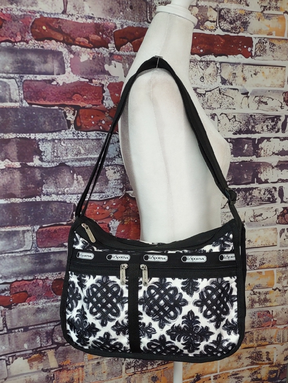 Lesportsac Deluxe Everyday Damask Print Crossbody/Shoulder Bag